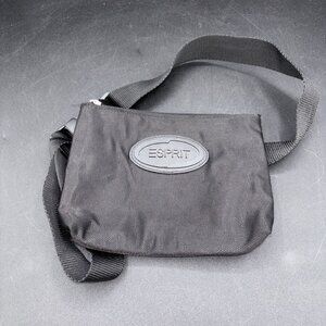 Vintage Espirit Black Waist Belt Bag Purse with Zipper Pocket EUC 90s Y2K